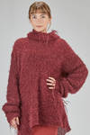 maglia over in maglia bouclé a filo lungo di mohair, lana e poliammide - MARC LE BIHAN 