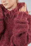 maglia over in maglia bouclé a filo lungo di mohair, lana e poliammide - MARC LE BIHAN 
