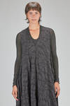 long, wide and flared dress, in boiled wool jacquard - MARC LE BIHAN 