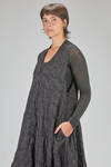 long, wide and flared dress, in boiled wool jacquard - MARC LE BIHAN 