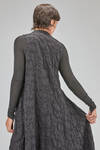 long, wide and flared dress, in boiled wool jacquard - MARC LE BIHAN 