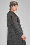 long, wide and flared dress, in boiled wool jacquard - MARC LE BIHAN 
