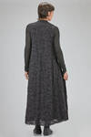 long, wide and flared dress, in boiled wool jacquard - MARC LE BIHAN 