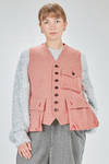 hip-lenght gilet, wide, in wool and polyurethane Prince of Wales and polyester canvas - NOIR KEI NINOMIYA 