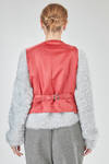hip-lenght gilet, wide, in wool and polyurethane Prince of Wales and polyester canvas - NOIR KEI NINOMIYA 
