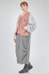hip-lenght gilet, wide, in wool and polyurethane Prince of Wales and polyester canvas - NOIR KEI NINOMIYA 