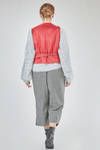 hip-lenght gilet, wide, in wool and polyurethane Prince of Wales and polyester canvas - NOIR KEI NINOMIYA 