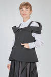 hip-lenght gilet, slim, in wool gabardine - NOIR KEI NINOMIYA 