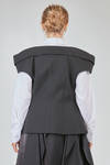 hip-lenght gilet, slim, in wool gabardine - NOIR KEI NINOMIYA 