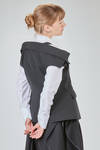 hip-lenght gilet, slim, in wool gabardine - NOIR KEI NINOMIYA 