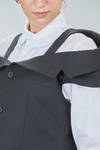 hip-lenght gilet, slim, in wool gabardine - NOIR KEI NINOMIYA 