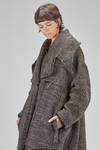 cappotto lungo e over, in bouclé pepe e sale di lana, acrilico, poliammide e poliestere - RUNDHOLZ 