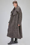 cappotto lungo e over, in bouclé pepe e sale di lana, acrilico, poliammide e poliestere - RUNDHOLZ 