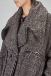 cappotto lungo e over, in bouclé pepe e sale di lana, acrilico, poliammide e poliestere - RUNDHOLZ 