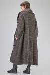cappotto lungo e over, in bouclé pepe e sale di lana, acrilico, poliammide e poliestere - RUNDHOLZ 