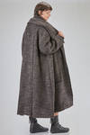 cappotto lungo e over, in bouclé pepe e sale di lana, acrilico, poliammide e poliestere - RUNDHOLZ 