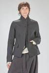 hip-lenght jacket, slightly slim, in linen and wool twill - RUNDHOLZ 