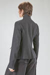 hip-lenght jacket, slightly slim, in linen and wool twill - RUNDHOLZ 