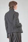 hip-lenght jacket, slightly slim, in linen and wool twill - RUNDHOLZ 