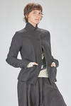 hip-lenght jacket, slightly slim, in linen and wool twill - RUNDHOLZ 