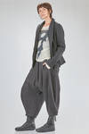 hip-lenght jacket, slightly slim, in linen and wool twill - RUNDHOLZ 