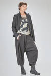 hip-lenght jacket, slightly slim, in linen and wool twill - RUNDHOLZ 