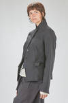 hip-lenght jacket, slightly slim, in linen and wool twill - RUNDHOLZ 