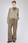 hip-length sweater, wide, in melange plain knit cashmere - ZIGGY CHEN 