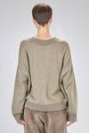 hip-length sweater, wide, in melange plain knit cashmere - ZIGGY CHEN 