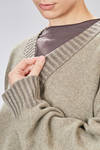 hip-length sweater, wide, in melange plain knit cashmere - ZIGGY CHEN 