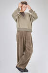 hip-length sweater, wide, in melange plain knit cashmere - ZIGGY CHEN 