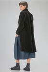 cappotto sotto al ginocchio, lievemente sfiancato, in velluto liscio di cotone e lino - BERGFABEL 