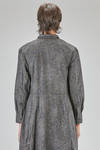 long, wide and flared dress, in washed cotton canvas with floral print tone on tone - BERGFABEL 