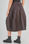 longuette skirt, wide, in washed cotton and elastan canvas with thin vertical stripes - BERGFABEL 