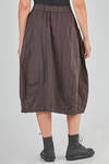 longuette skirt, wide, in washed cotton and elastan canvas with thin vertical stripes - BERGFABEL 