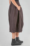 longuette skirt, wide, in washed cotton and elastan canvas with thin vertical stripes - BERGFABEL 