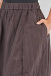 longuette skirt, wide, in washed cotton and elastan canvas with thin vertical stripes - BERGFABEL 