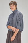 camicia corta e ampia, in popeline di cotone lavato con micro-check bicolori - BERGFABEL 
