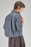 camicia corta e ampia, in popeline di cotone lavato con micro-check bicolori - BERGFABEL 