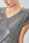 hip length t-shirt of laminated knit in melange linen - AVANT TOI 