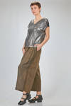 hip length t-shirt of laminated knit in melange linen - AVANT TOI 