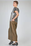 hip length t-shirt of laminated knit in melange linen - AVANT TOI 