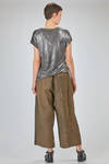 hip length t-shirt of laminated knit in melange linen - AVANT TOI 