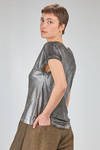 hip length t-shirt of laminated knit in melange linen - AVANT TOI 