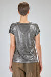 hip length t-shirt of laminated knit in melange linen - AVANT TOI 