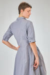 longuette dress in micro-check washed cotton popeline - BERGFABEL 