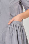 longuette dress in micro-check washed cotton popeline - BERGFABEL 
