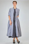 longuette dress in micro-check washed cotton popeline - BERGFABEL 