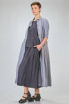 longuette dress in micro-check washed cotton popeline - BERGFABEL 