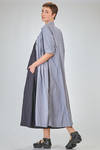 longuette dress in micro-check washed cotton popeline - BERGFABEL 